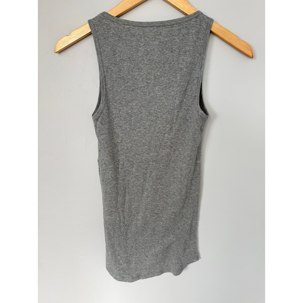 NM Luxury Essentials Ribbed Tank Top Gray Cotton Cashmere Blend Europe Size 2 - Picture 6 of 7